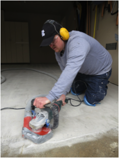 Professional garage floor coatings: preparing the floor. DIY preparation is in no way comparable.