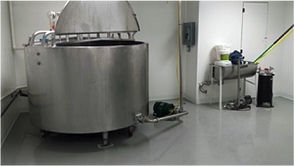 commercial floor coatings at food processing plant