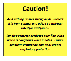 caution when acid etching