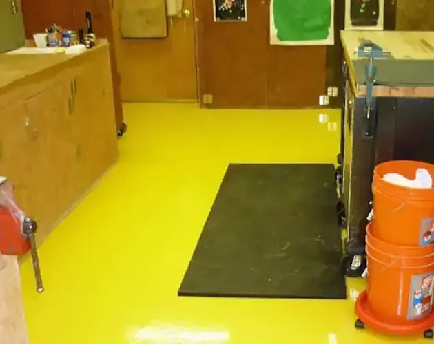 State College, PA yellow epoxy basement floor coatings