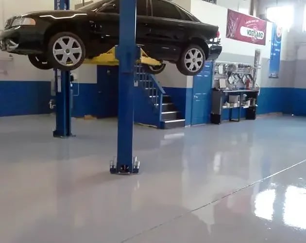 Lorton, VA service bay floor coatings by STRONGHOLD FLOORS