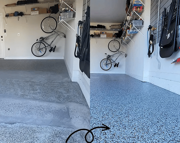 Decorative chip garage floor coatings in Columbia, MD