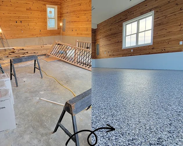 Frederick, MD epoxy garage floor coatings before and after