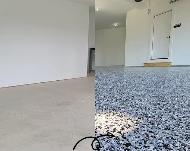 Carlisle, PA garage floor coatings before and after