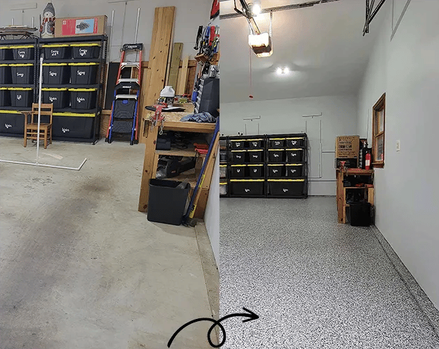 Williamsport, MD garage floor coatings before and after