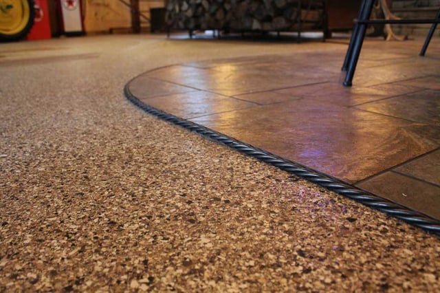 Our decorative chip, epoxy floor coatings in action.
