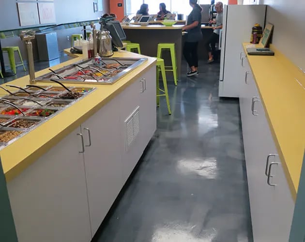 Frosty Llama metallic floor coatings