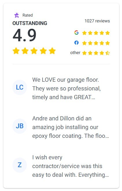 Stronghold Floors has over 1K 5 star reviews on Google, Facebook, Yelp and Angi. Stronghold Floors has over 1K 5 star reviews on Google, Facebook, Yelp and Angi.