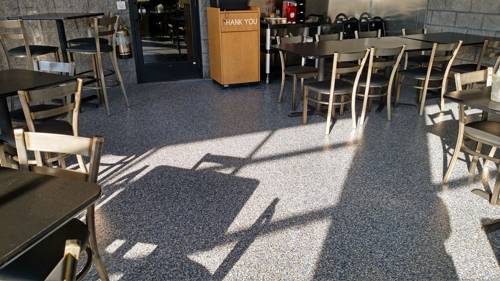 Pizza Boy Brewing Co decorative chip floor coatings
