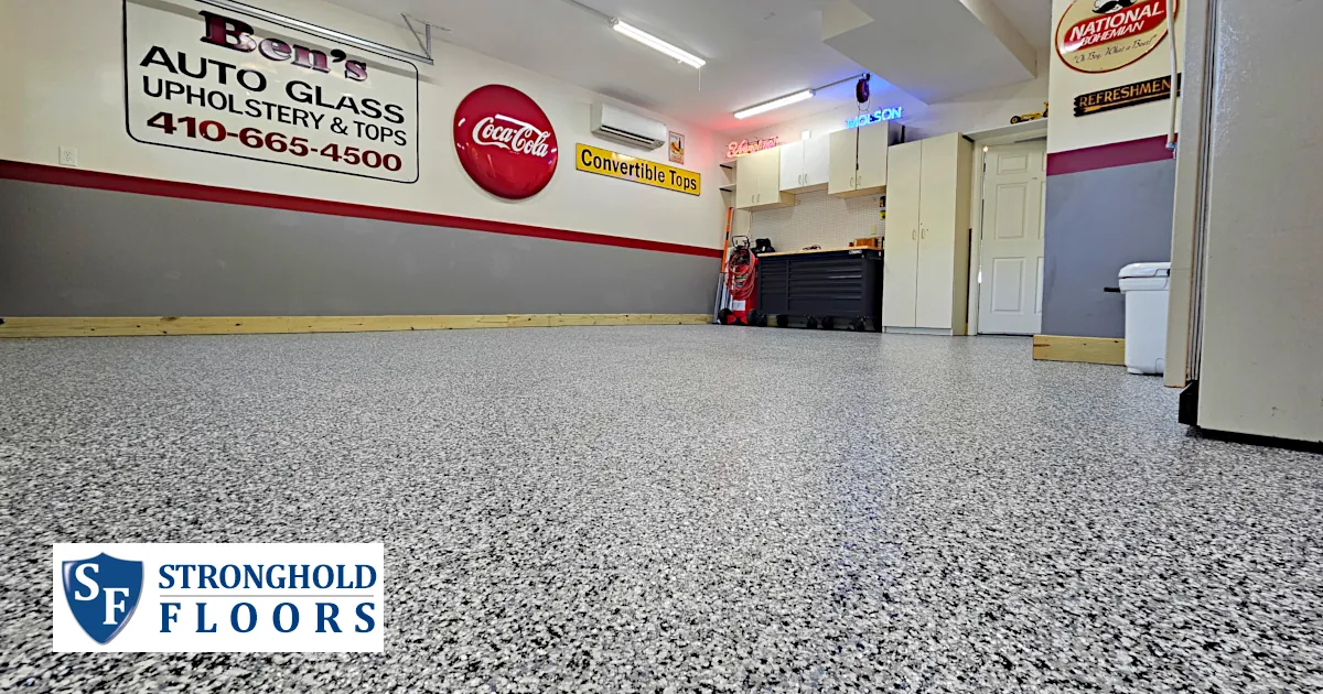 Decorative chip, epoxy floor coatings in Middleriver, Maryland.