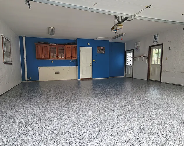 Decorative chip, epoxy garage floor coatings in Mechanicsburg, Pennsylvania