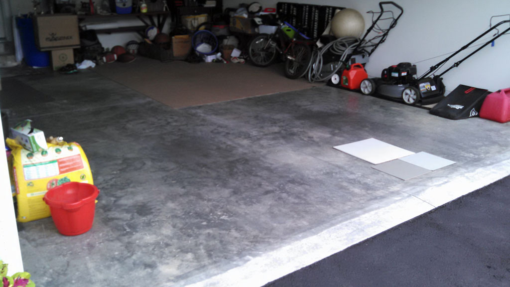 Before painting garage floor with epoxy.