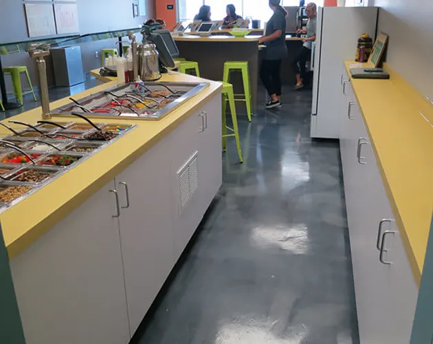 Frozen yogurt metallic epoxy floor coatings