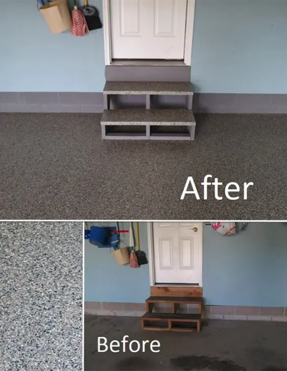 before and after garage floor coatings