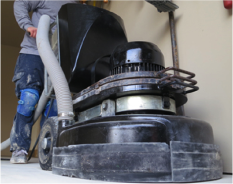 We start our floor coatings projects by mechanically diamond grinding the concrete floor