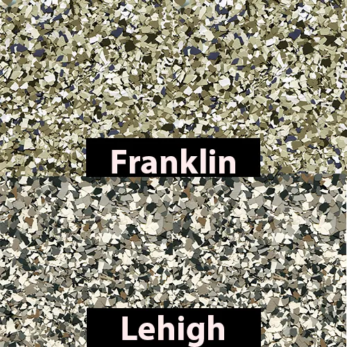 Franklin and Lehigh decorative chip flakes.